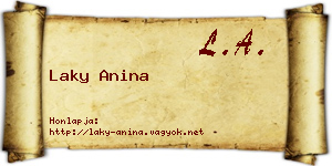 Laky Anina névjegykártya